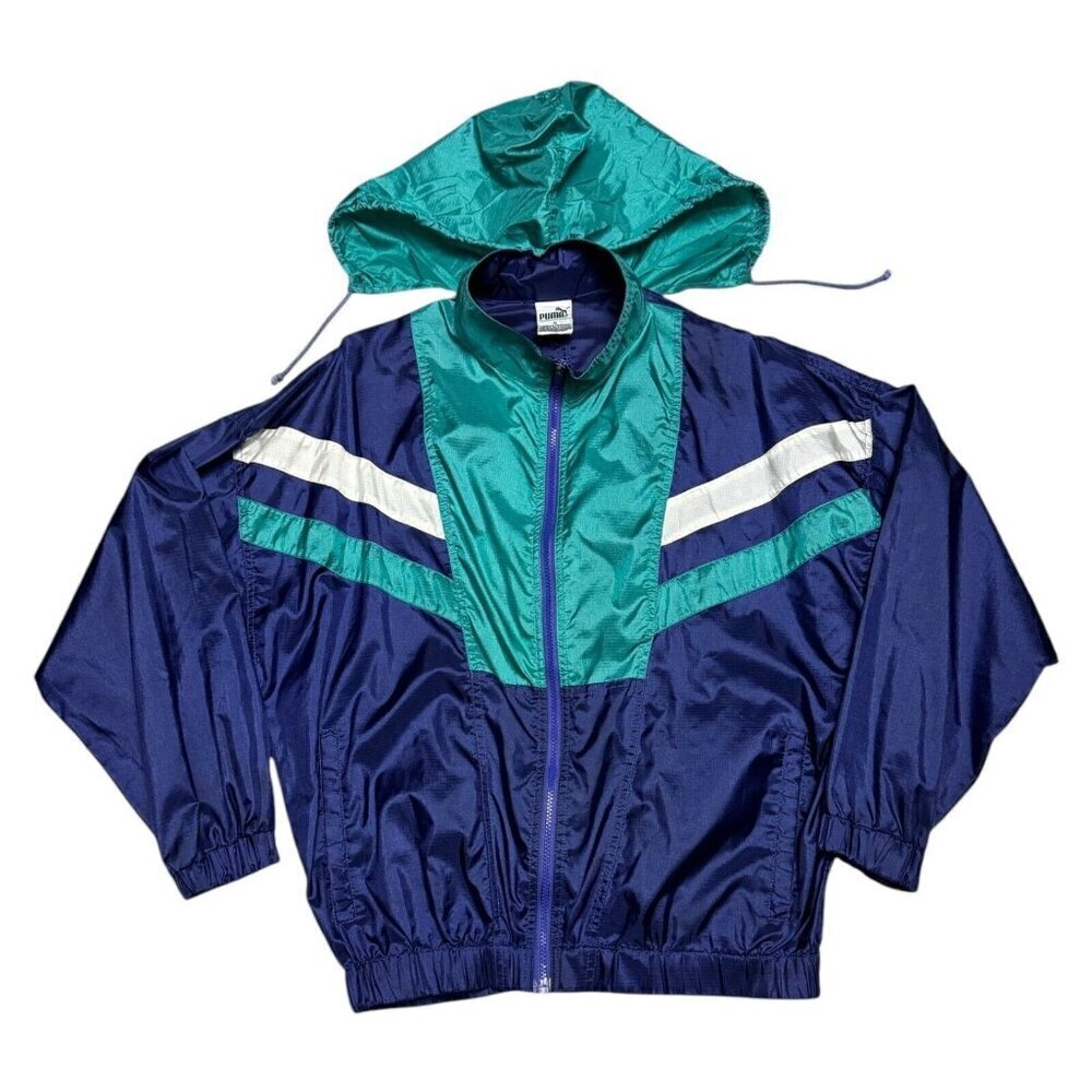 VINTAGE 90s PUMA Lightweight Outdoor Windbreaker Jacket Mens Small
